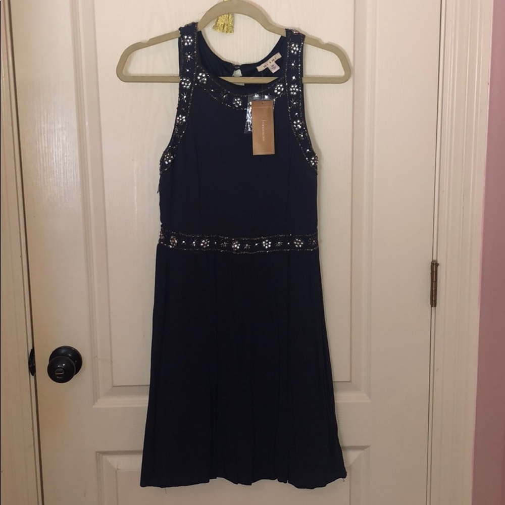 Francesca’s navy dress